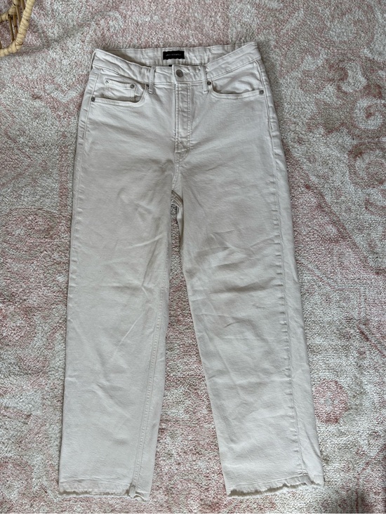 Free Assembly Denim - Free Assembly Cream Straight Leg High-Rise Jeans